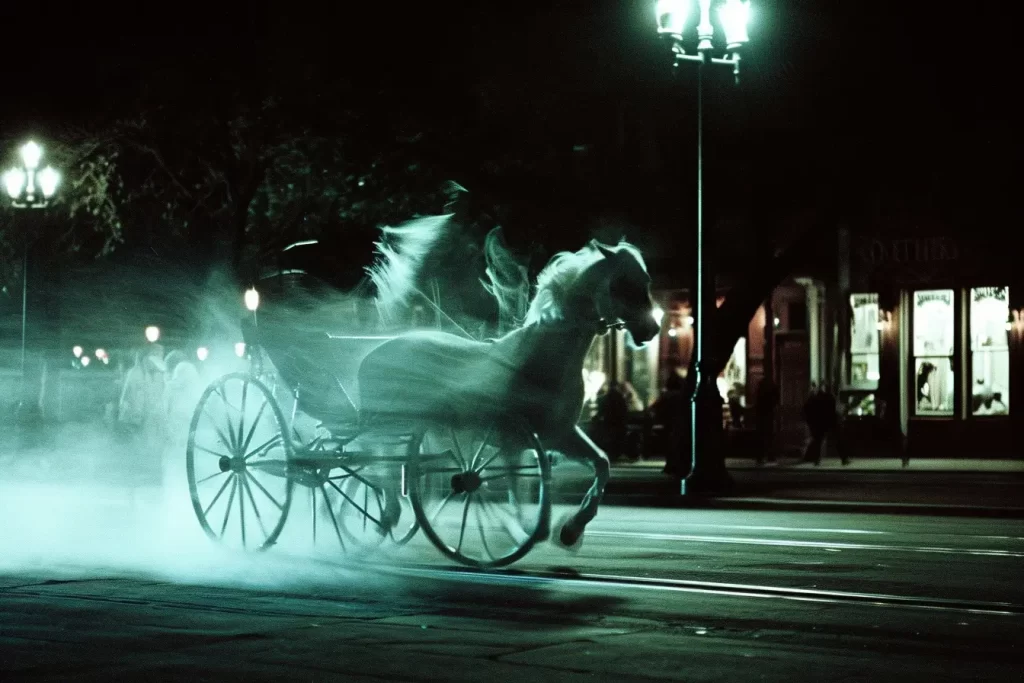Ghostly horse and carriage
