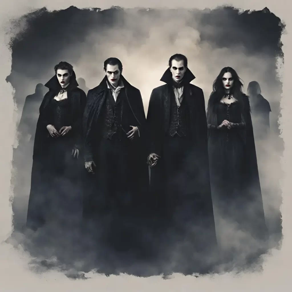 Group of male and female vampires