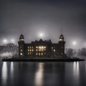 Ellis Island New York at night