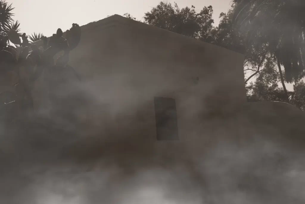 A home with fog around it