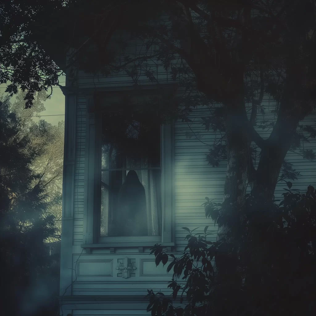 Ghost looking out window