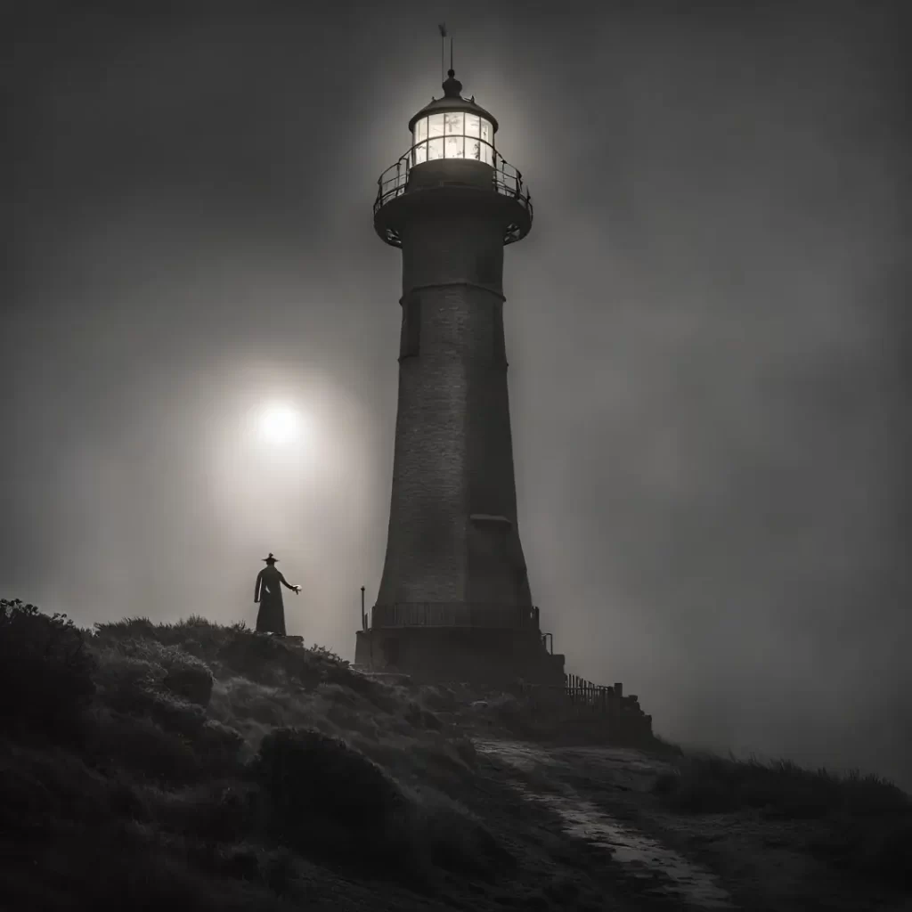 A ghostly lighthouse