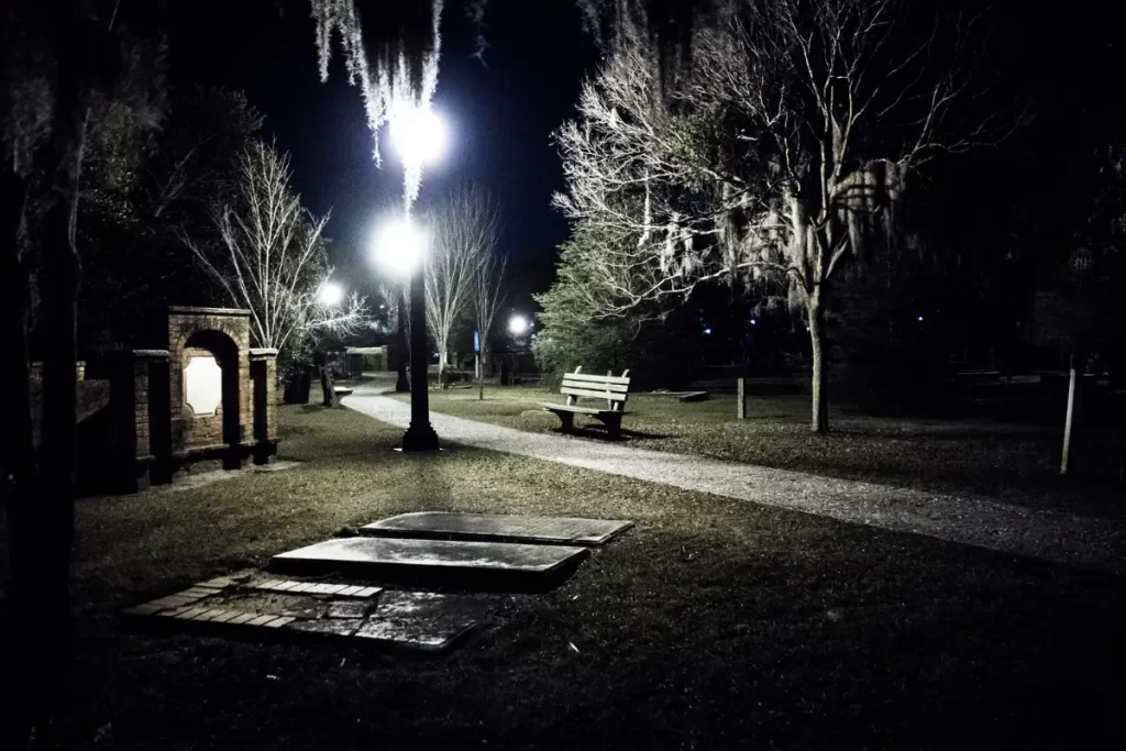 A park at night