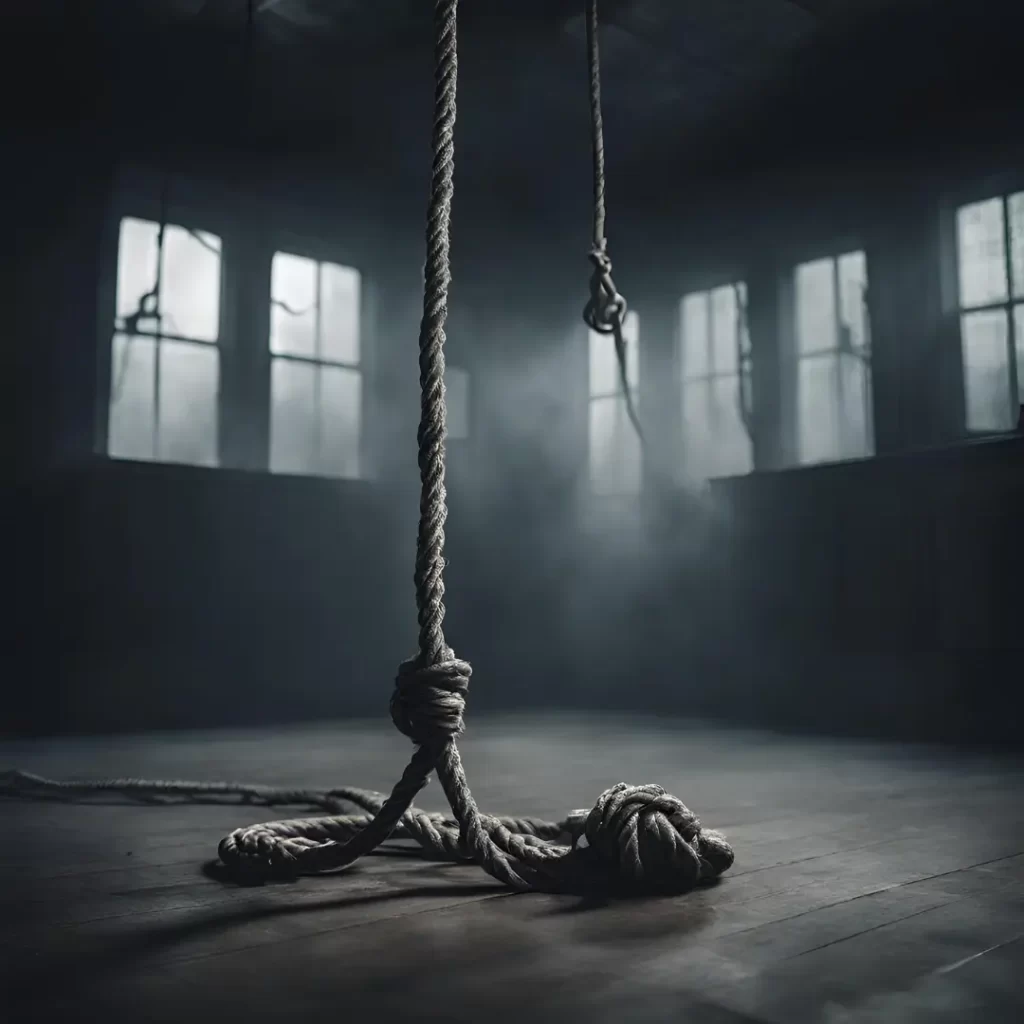 Noose laying on the wooden ground