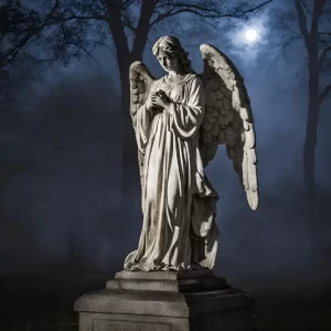 Statue in a haunted cemetery in Savannah