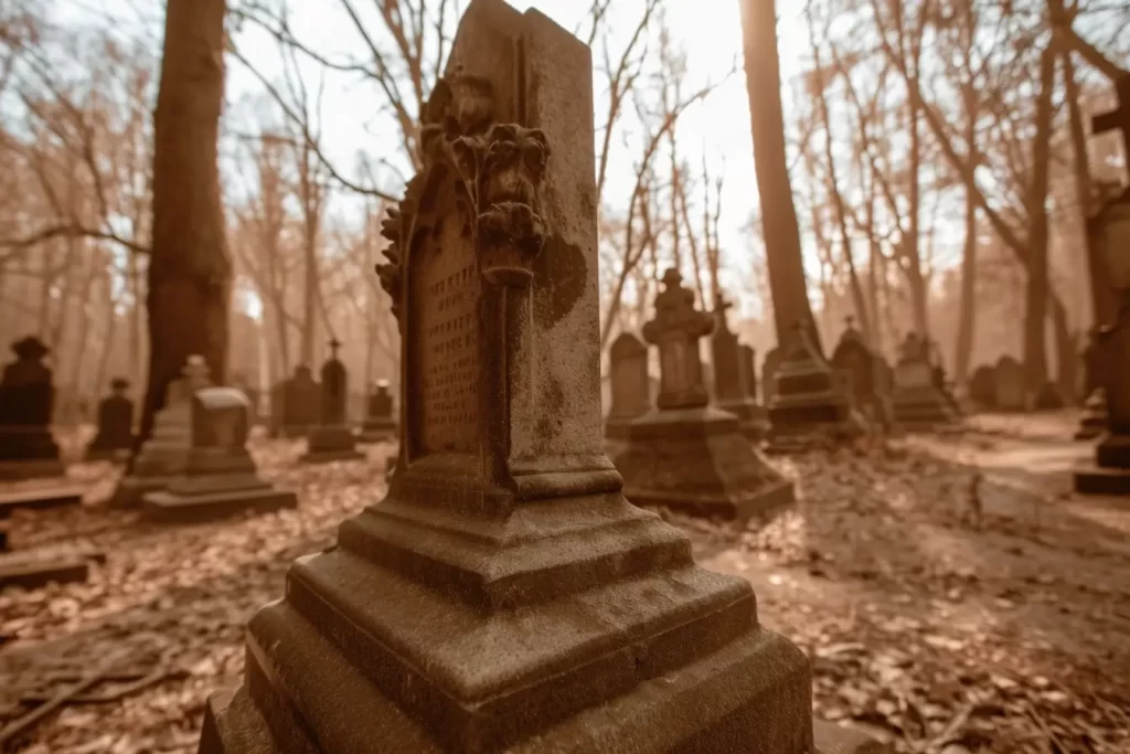 Tombstones in a cemetery