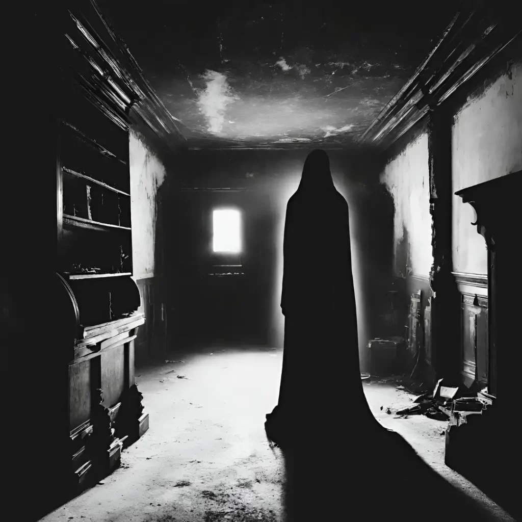 A dark figure in a room