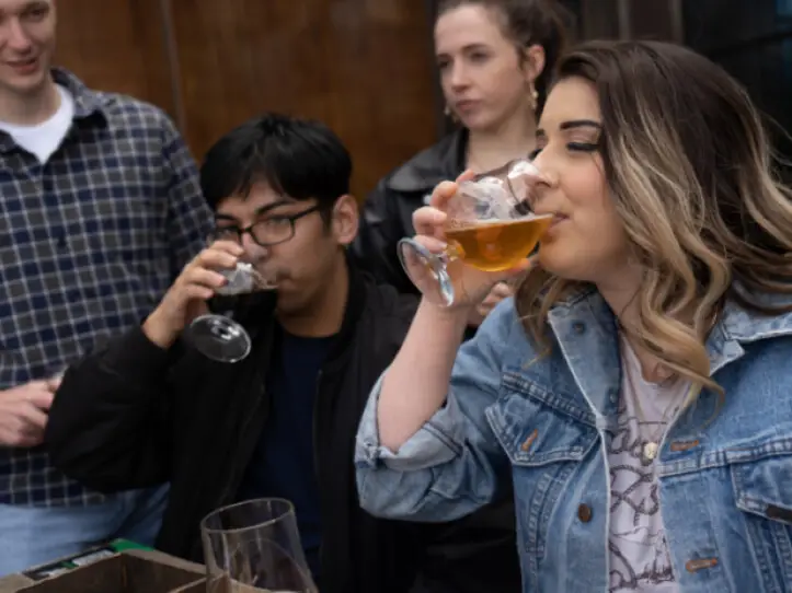 A group of people having a drink