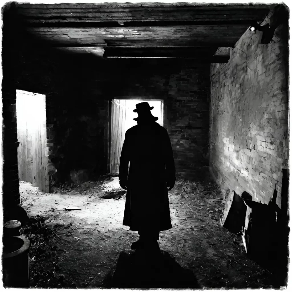 A dark figure in a basement