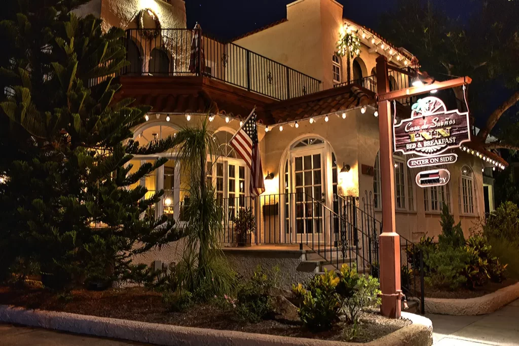 The sign in front of a bed and breakfast