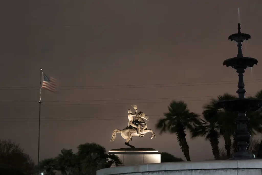 A statue of a man riding a horse