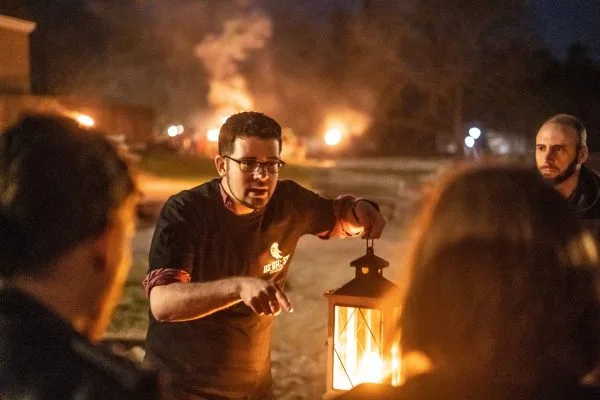 Ghostly legends unfold as the tour guide speaks