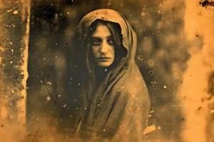 A woman staring into the distance