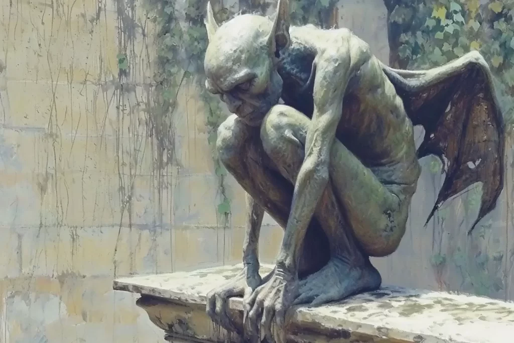 A gargoyle representing the creepiness of the Austin State Hospital