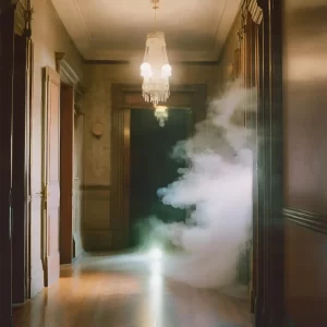 Ghost mist in the halllway of the Littlefield House